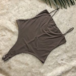 Trendy square strap bodysuit